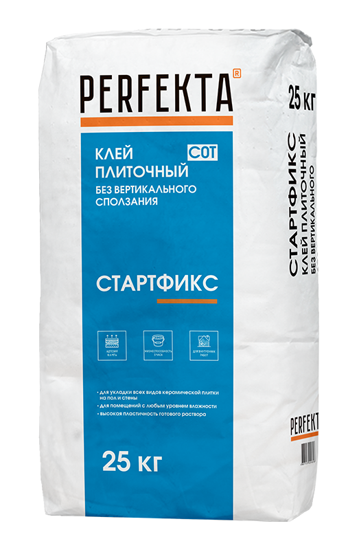 Клей плиточный без вертикального сползания Стартфикс С0 Т, 25 кг
